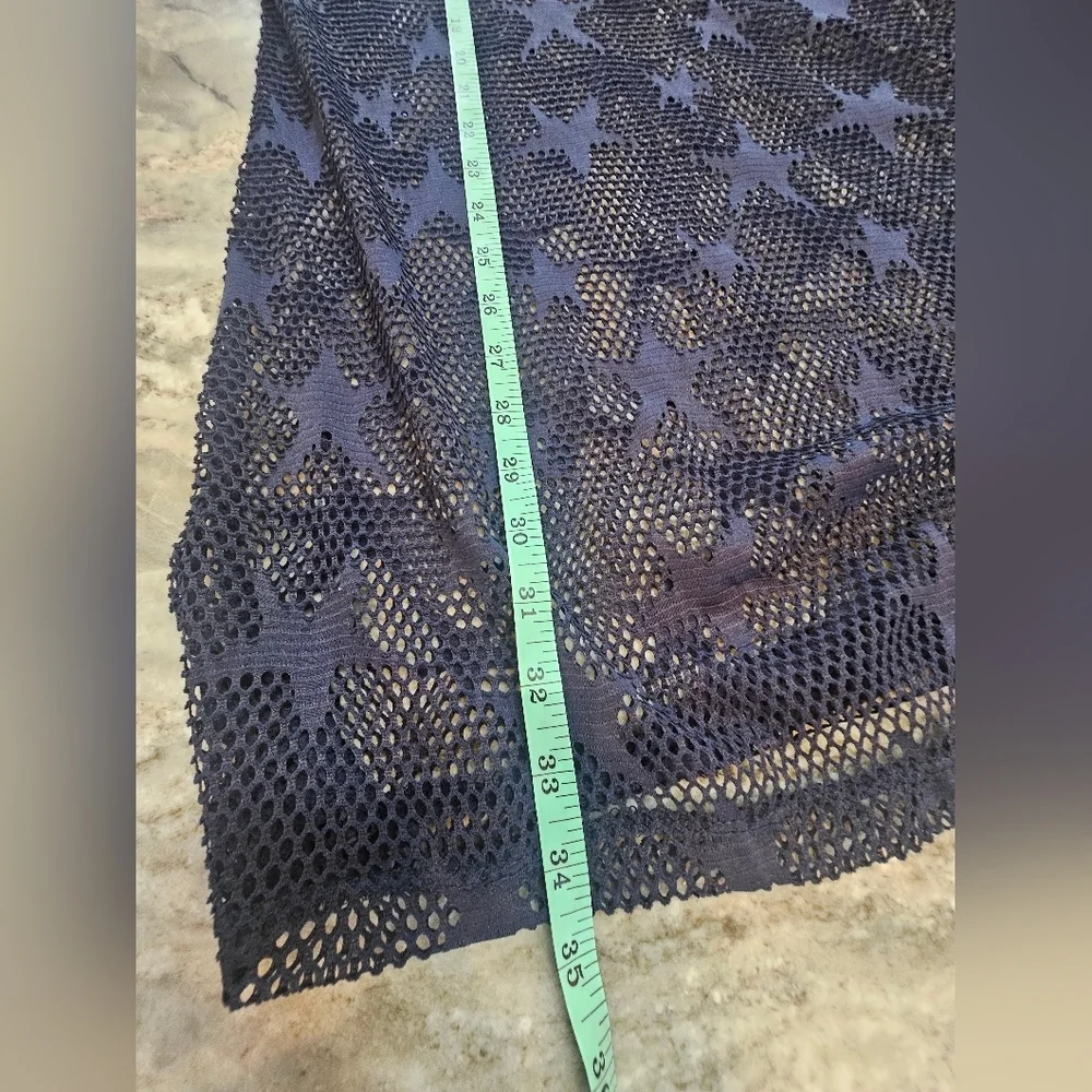NWT! APT. 9 Swim Coverup, Navy Blue Stars, Sheer Mesh, Short Sleeve 2x - Picture 11 of 11